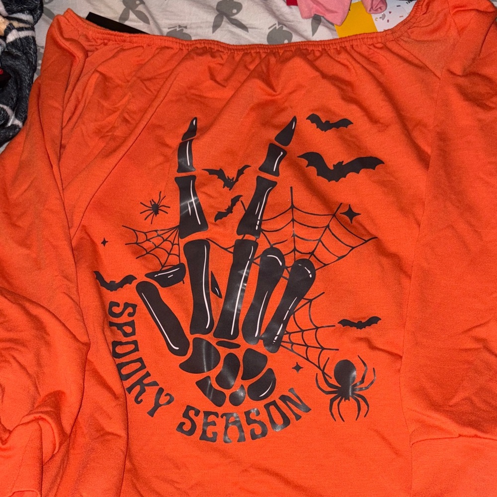 Orange Spooky Season Sweater Dress